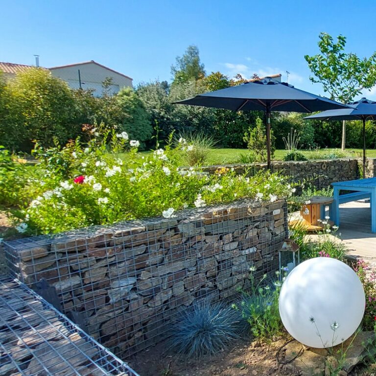 mur gabion grosse maille amenagement piscine
