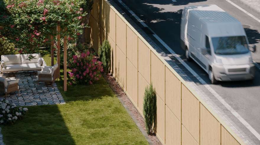 cloture anti bruit jardin route